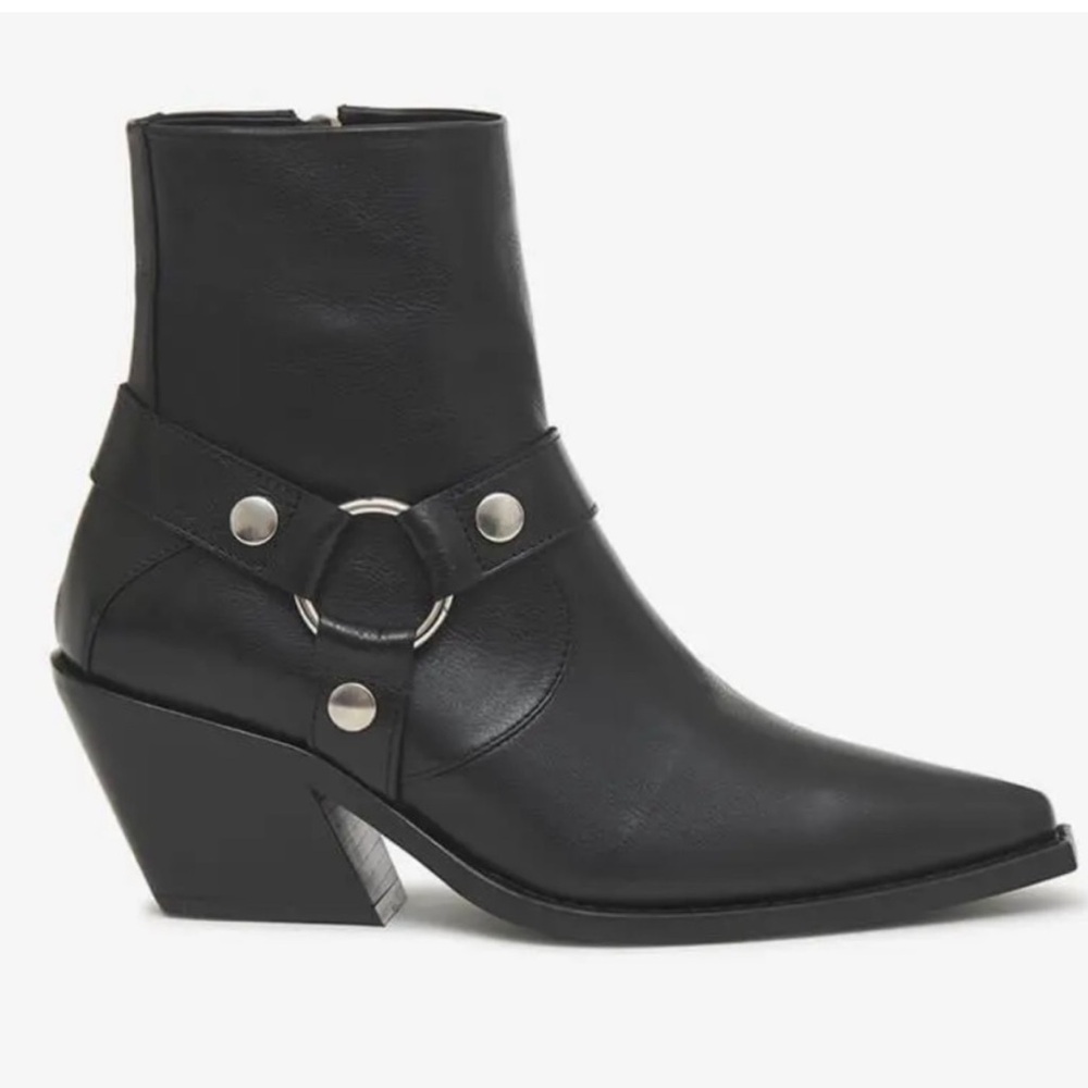 Anine Bing Nash Black Leather Ankle Boots Size 9 - Picture 3 of 10